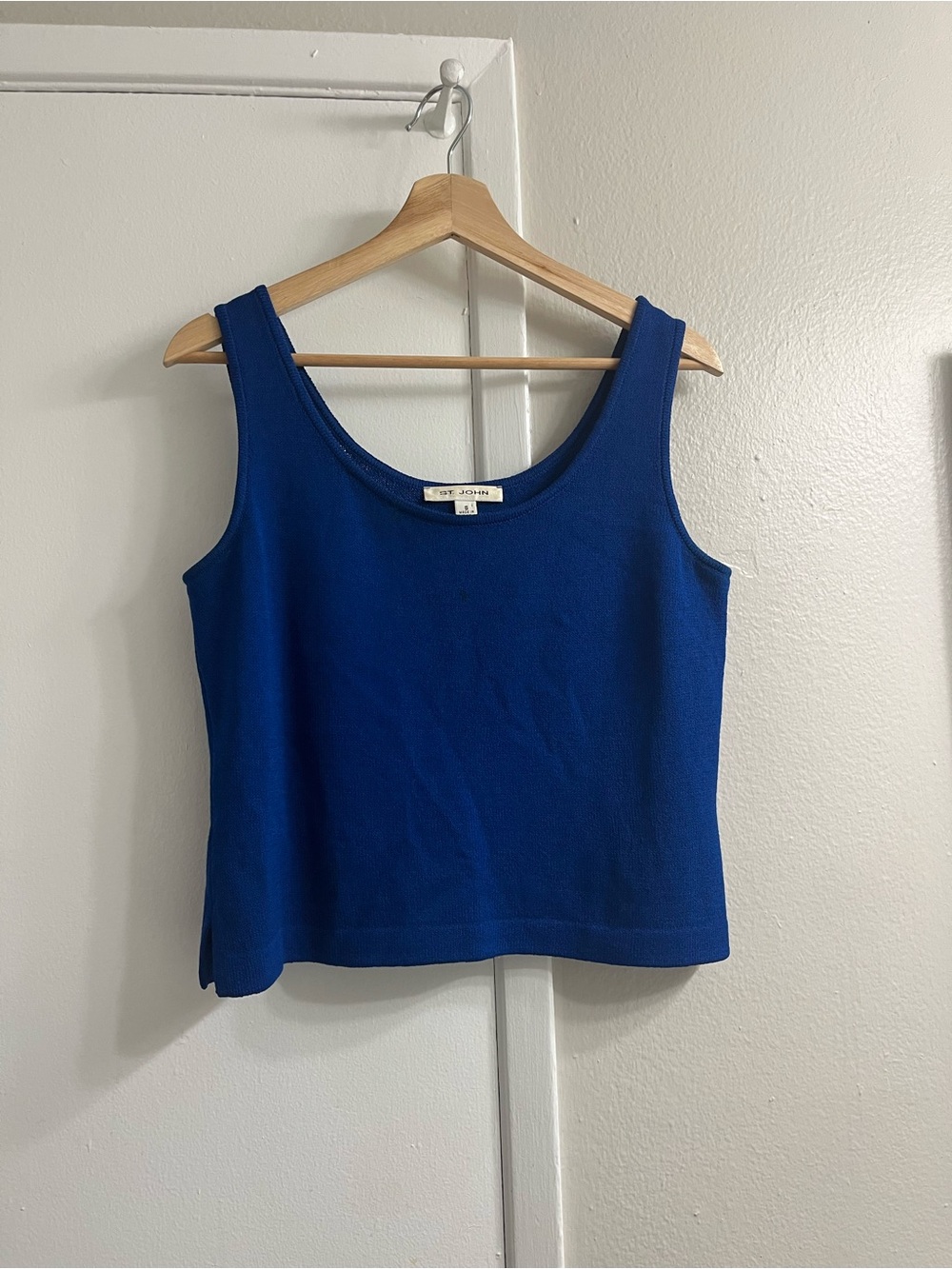 St. John Sleeveless Knit Tank in Cobalt Blue